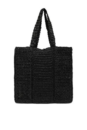 Nefeli shopper bag in paglia crochet nera GIANNI CHIARINI | BS11955COMMSTRCRCH001